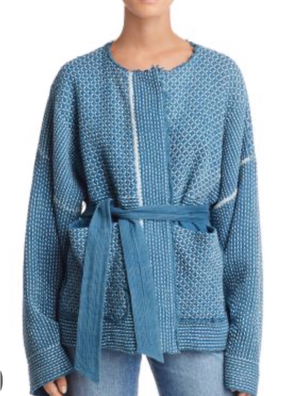 Elizabeth and James Hayden  Blue Belted Knit Jacket